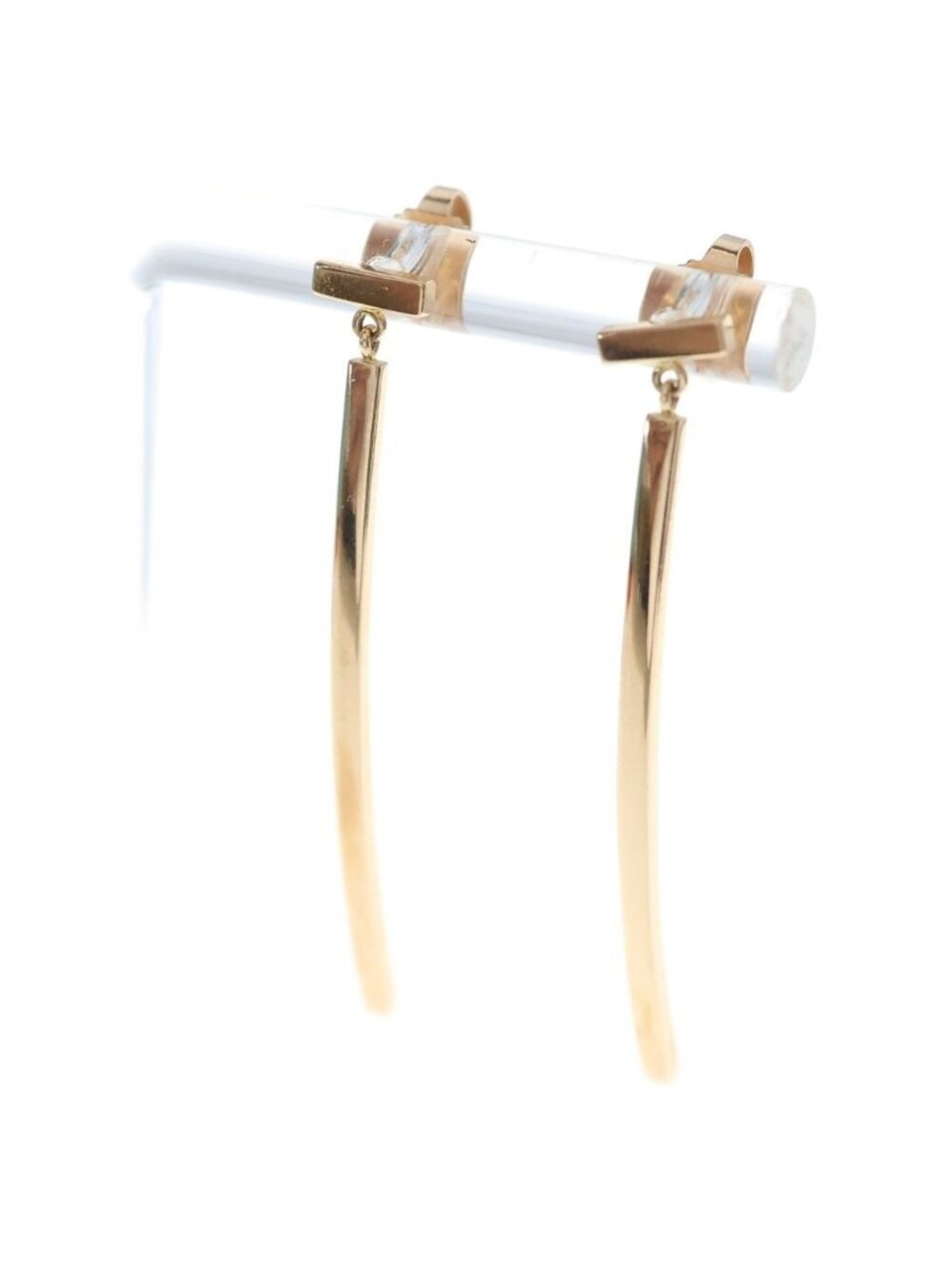 Tiffany & Co T Wire Bar Drop Earrings 18k Pink Gold